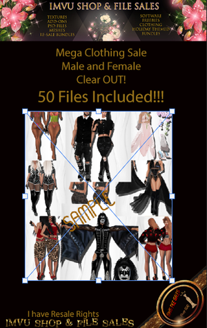 MASSIVE Clear Out Sale!!!! 50 Outfits/Files Male and Female!