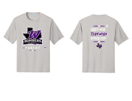 WYAA Bombers Baseball - Silver Dryfit
