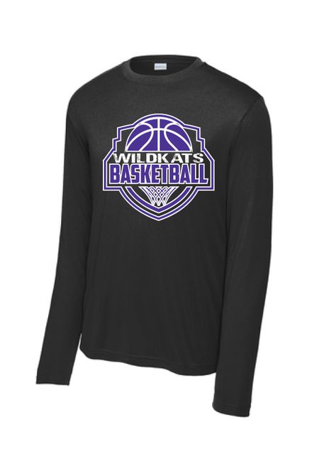 WHS Basketball Tshirt - Wildkat Net LS - Black