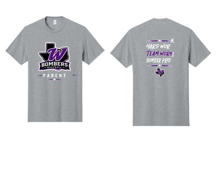 WYAA Bombers Baseball - Logo GreyTshirt