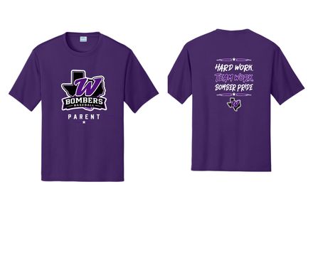 WYAA Bombers Baseball - Purple Dryfit