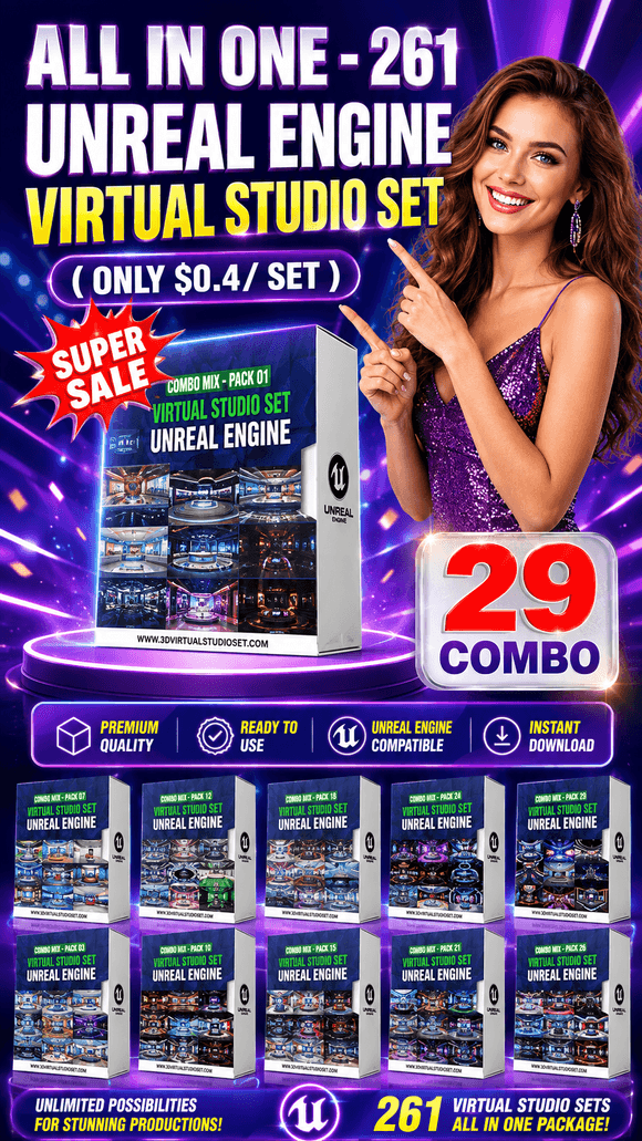 ALL IN ONE - 261 UNREAL ENGINE VIRTUAL STUDIO SET ( ONLY $4.9/ SET ) 💥 SUPER SALE 💥  