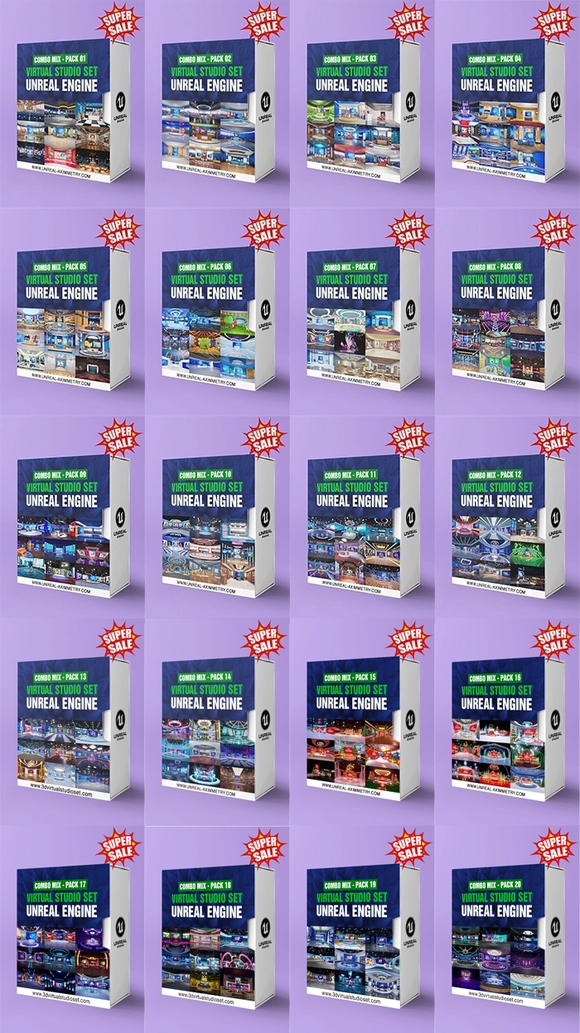 ALL IN ONE - 180 UNREAL ENGINE VIRTUAL STUDIO SET ( ONLY $0.5/ SET ) 💥 SUPER SALE 💥  