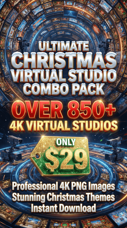 🎄 PNG Ultimate Christmas Virtual Studio Pack 4K – 850+ PNG Virtual Studio Set