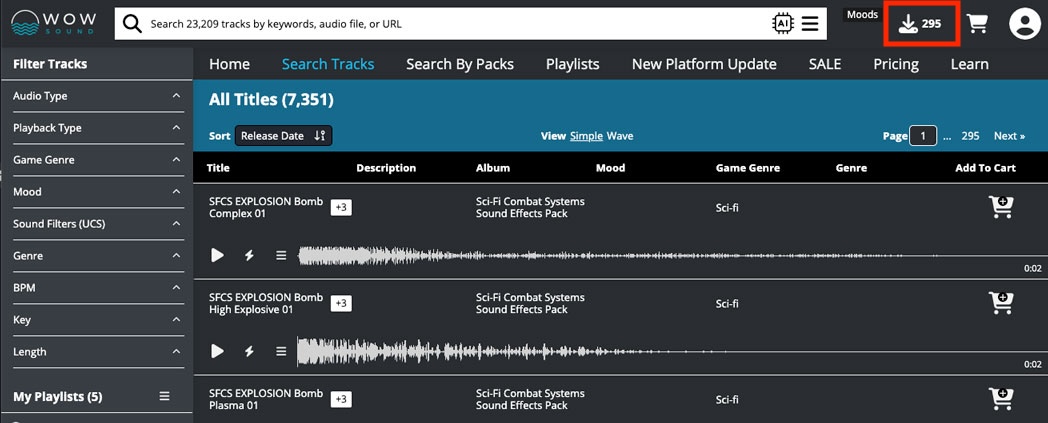 subscription download tracks left