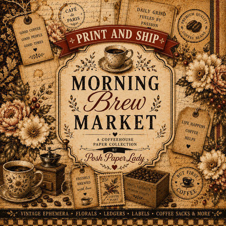 MORNING MARKET BREW PRINT AND SHIP