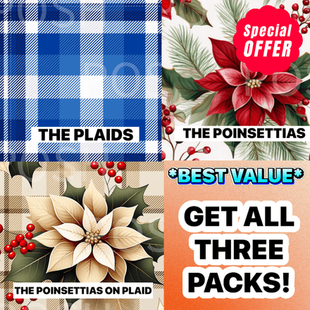 PLAID AND POINSETTIAS DIGITAL COMBO PACK