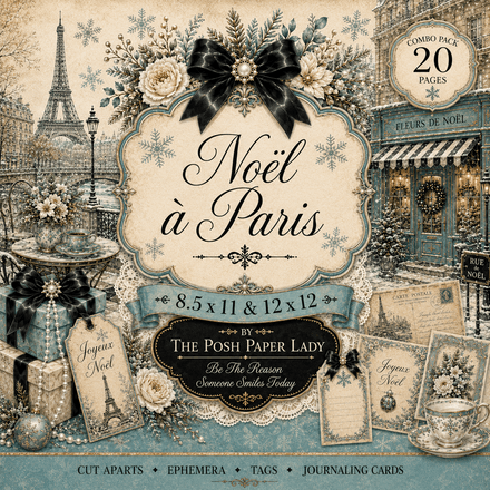 Noël à Paris Digital Paper Collection