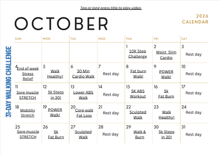 October Walking at Home Challenge 