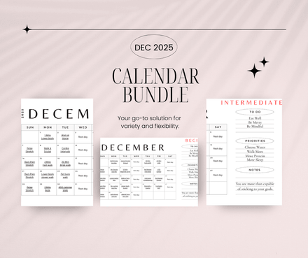December Workout at Home Calendar BUNDLE