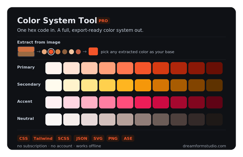 Color System Tool Pro — Generate a complete design palette in seconds