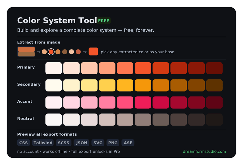 Color System Tool Free — Build a complete design palette, right in your browser