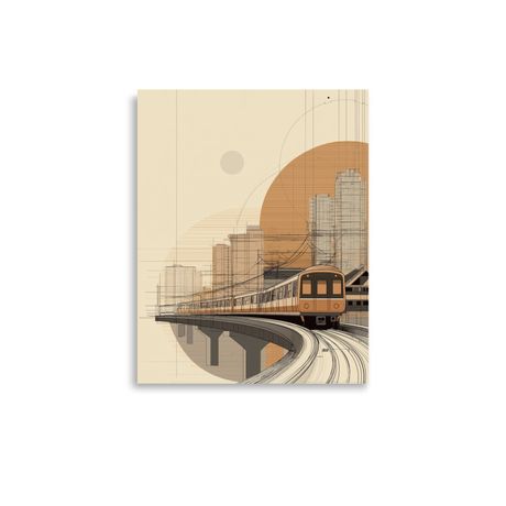 Urban Transit Dreamscape – Modern City Train Poster (11x14”)