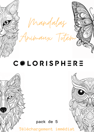Pack Animaux Totem – 5 Mandalas Inspirants à Colorier