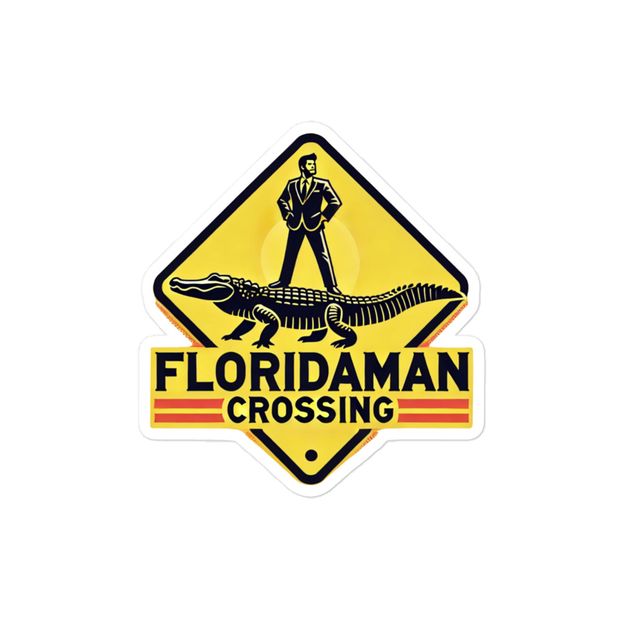 Florida Man crossing car decal