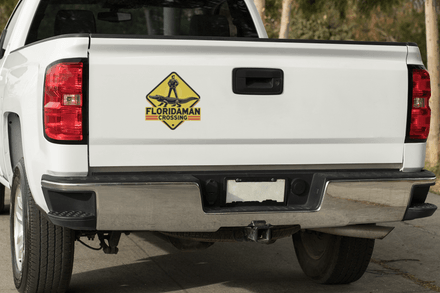 Florida Man crossing car decal