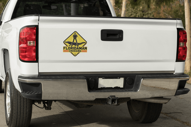 Florida Man crossing car decal