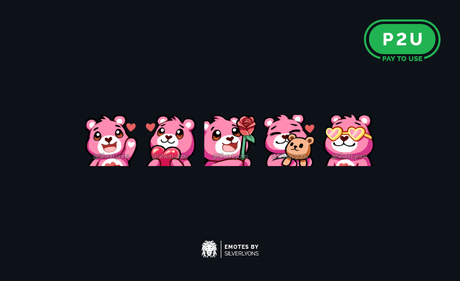 [P2U] Valentines Bear Twitch Emotes