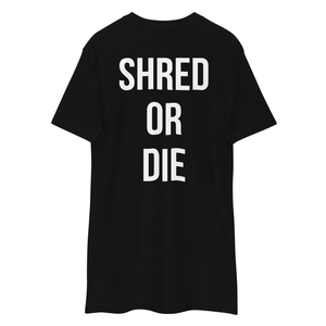 SHRED TRAX Logo - Men&#x27;s Premium Heavyweight Tee with Back Print