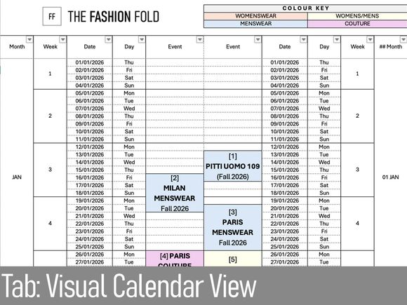 2026 Fashion Week Calendar - Dates and Visual Planning