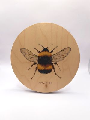 Holzbild mit Hummel-Motiv