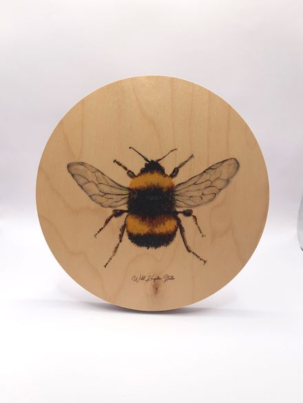 Holzbild mit Hummel-Motiv