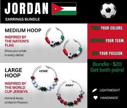 Jordan Flag &amp; Jersey Inspired Hoops – Game Day Ready for 🌎Cup Soccer