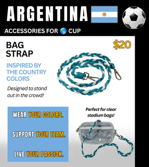 Argentina Braided Stadium Bag Strap – Game Day Ready for 🌎 Cup Soccer