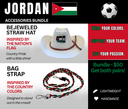 Jordan Bejeweled Hat and Braided Bag Strap – Game Day Ready for 🌎 Cup Soccer