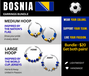 Bosnia Flag &amp; Jersey Inspired Hoops – Game Day Ready for 🌎 Cup Soccer