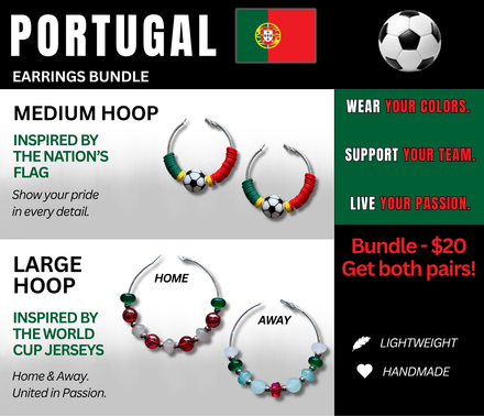 Portugal Flag &amp; Jersey Inspired Hoops – Game Day Ready for 🌎 Cup Soccer