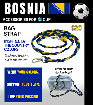 Bosnia Braided Stadium Bag Strap – Game Day Ready for 🌎 Cup Soccer
