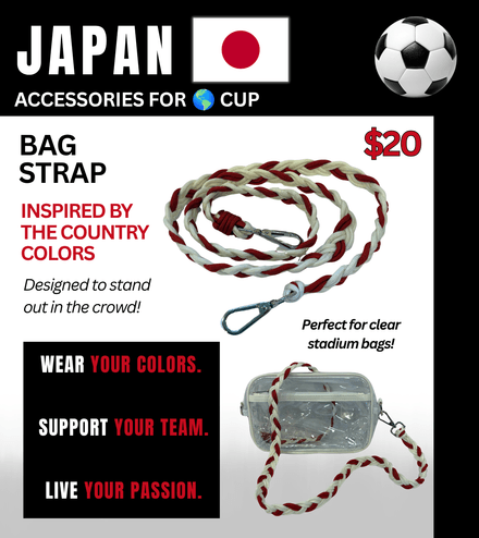Japan Braided Stadium Bag Strap – Game Day Ready for 🌎 Cup Soccer