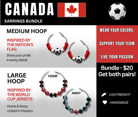 Canada Flag &amp; Jersey Inspired Hoops – Game Day Ready for 🌎 Cup Soccer