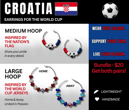 Croatia Flag &amp; Jersey Inspired Hoops – Game Day Ready for 🌎Cup Soccer