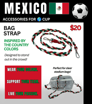 Mexico Braided Stadium Bag Strap – Game Day Ready for 🌎 Cup Soccer