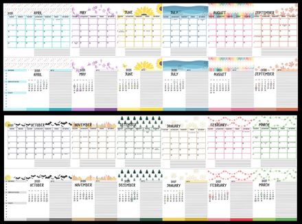 2026-2027 12 Month Printable Trifold Activity Calendar
