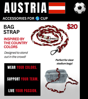 Austria Braided Stadium Bag Strap – Game Day Ready for 🌎Cup Soccer