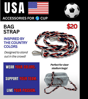 USA Braided Stadium Bag Strap – Game Day Ready for 🌎 Cup Soccer