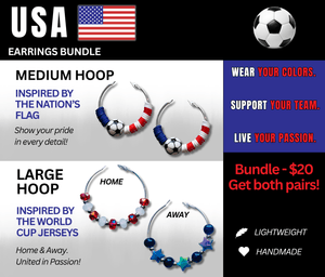 USA Flag &amp; Jersey Inspired Hoops Bundle – Game Day Ready for 🌎 Cup Soccer