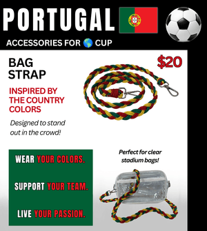 Portugal Braided Stadium Bag Strap – Game Day Ready for 🌎 Cup Soccer