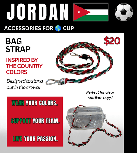 Jordan Braided Stadium Bag Strap – Game Day Ready for 🌎Cup Soccer