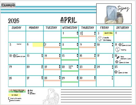 2026-2027 12 Month Customizable Trifold Activity Calendar