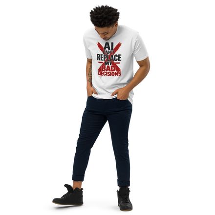 "AI Can't Replace My Bad Decisions" T-Shirt – Chief Luddite Edition