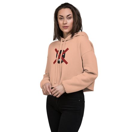 Cancel Clankers Raw Hem Cropped Hoodie