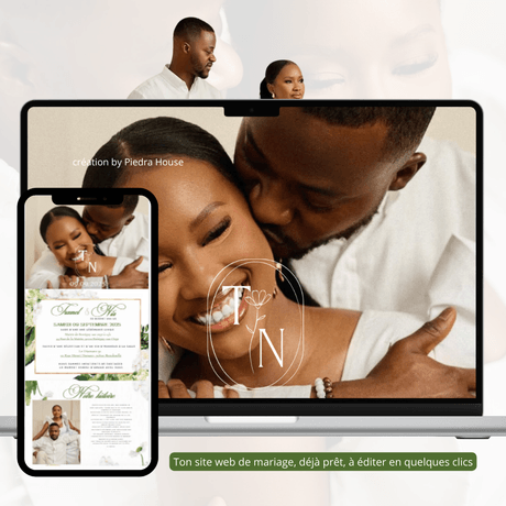 Invitation digitale chic &amp; moderne (blanc) – Piedra House