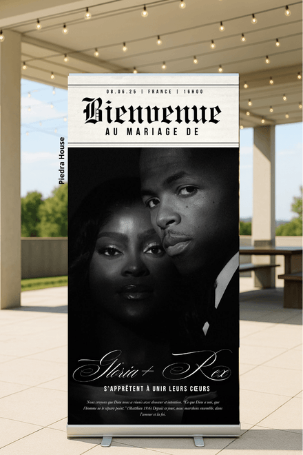 Bannière photo personalisée GAZETTE DE MARIAGE 
