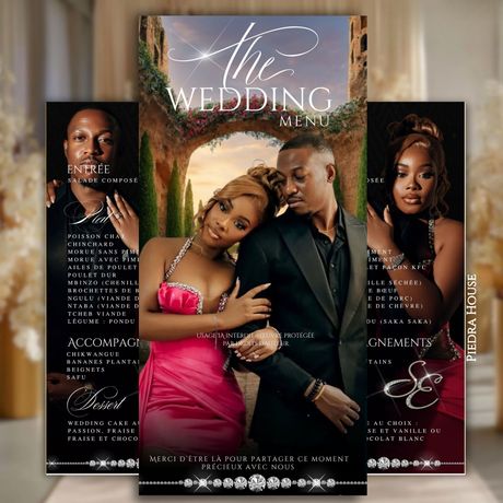 300 Menus de mariage ( 200 menus achetés + 100 offerts)