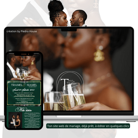 Invitation digitale chic &amp; moderne (Emeraude) – Piedra House