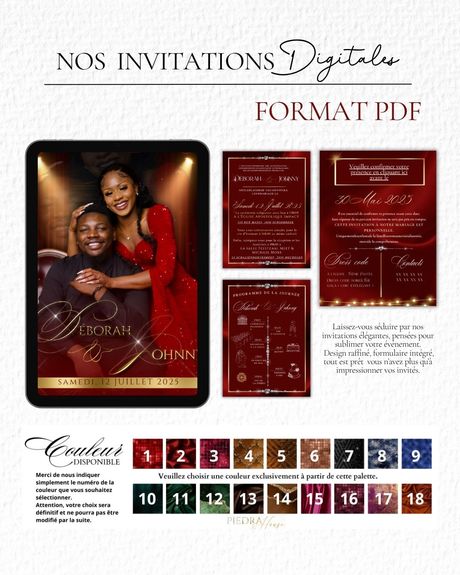 Invitation de mariage en format PDF – 4 pages élégantes et prêtes à l’emploi 